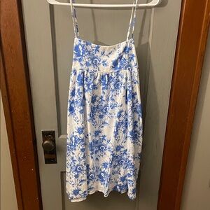Olivaceous Blue and White Floral Mini Dress